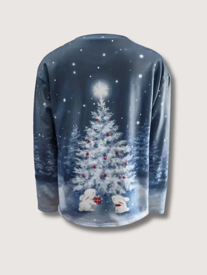 Womens Sweatshirt with Glitter Print Relaxed Fit
