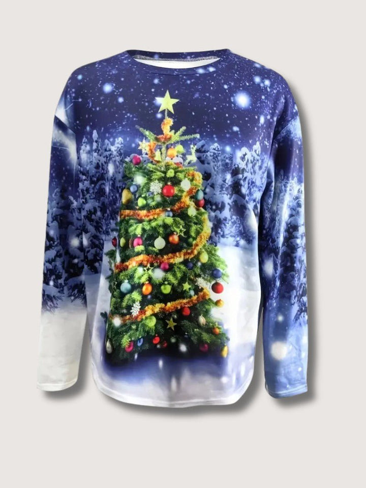 Womens Sweatshirt with Glitter Print Relaxed Fit