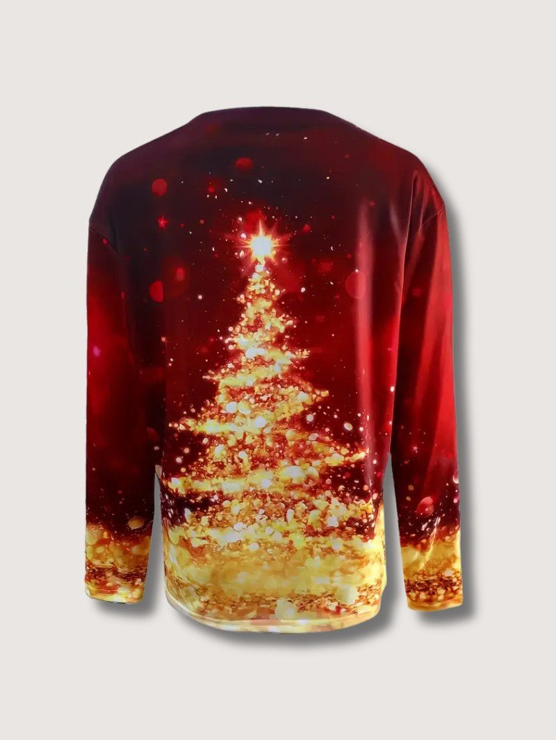 Womens Sweatshirt with Glitter Print Relaxed Fit