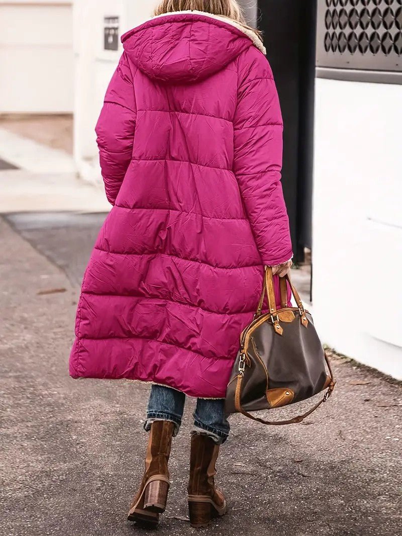 Womens Long Coat Fleece-Lined Warm Fit