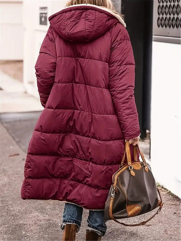 Womens Long Coat Fleece-Lined Warm Fit