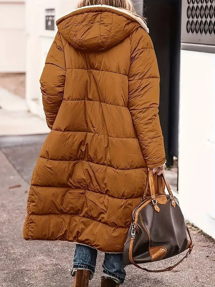 Womens Long Coat Fleece-Lined Warm Fit