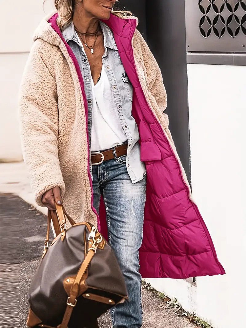 Womens Long Coat Fleece-Lined Warm Fit