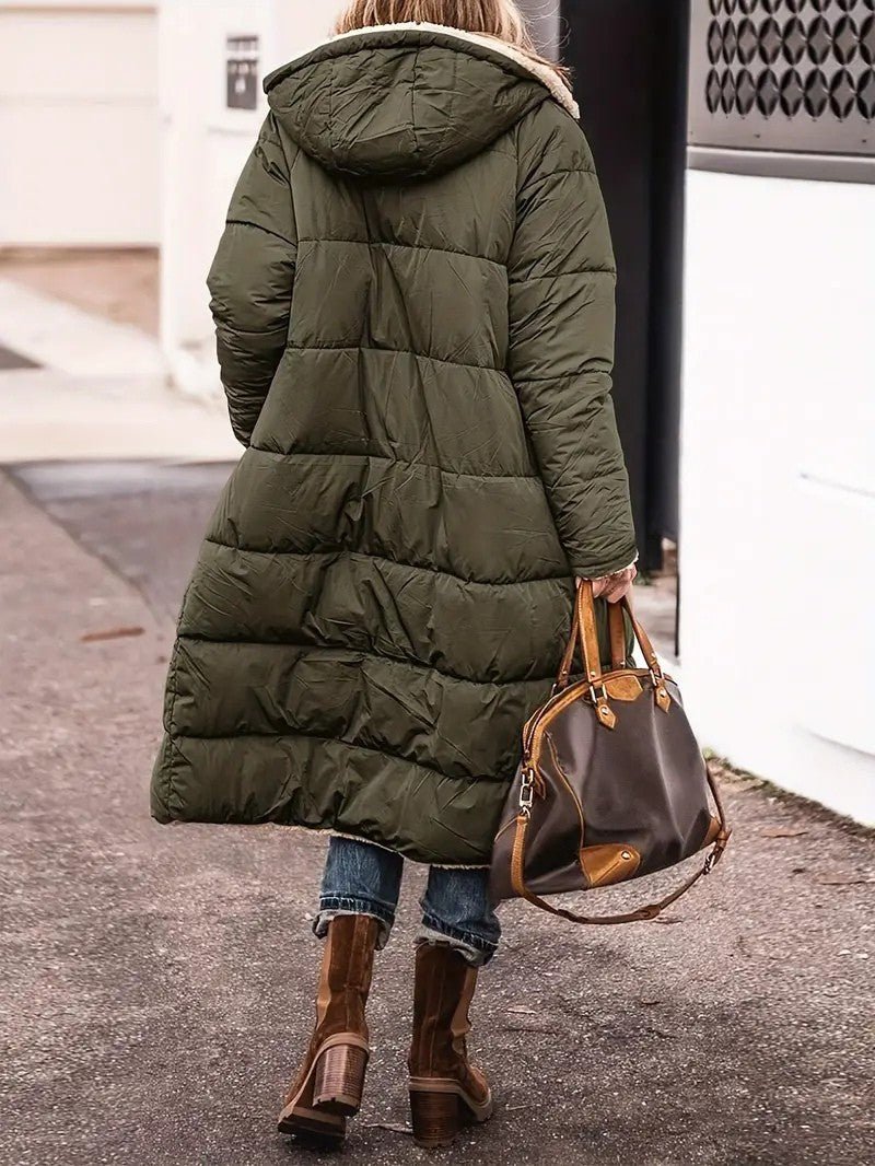 Womens Long Coat Fleece-Lined Warm Fit