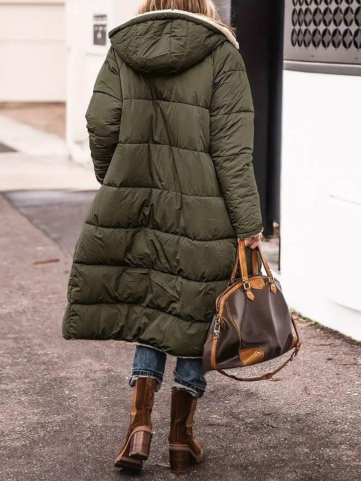 Womens Long Coat Fleece-Lined Warm Fit