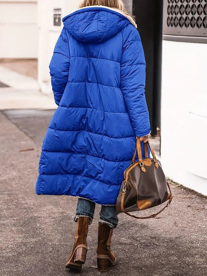 Womens Long Coat Fleece-Lined Warm Fit