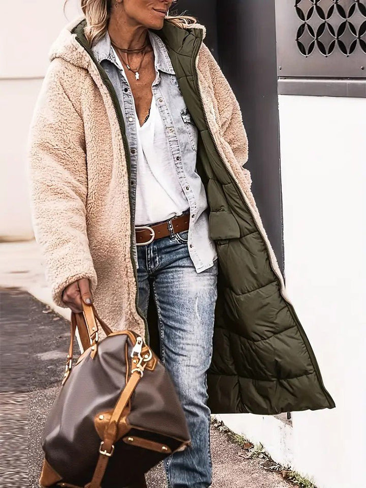 Womens Long Coat Fleece-Lined Warm Fit