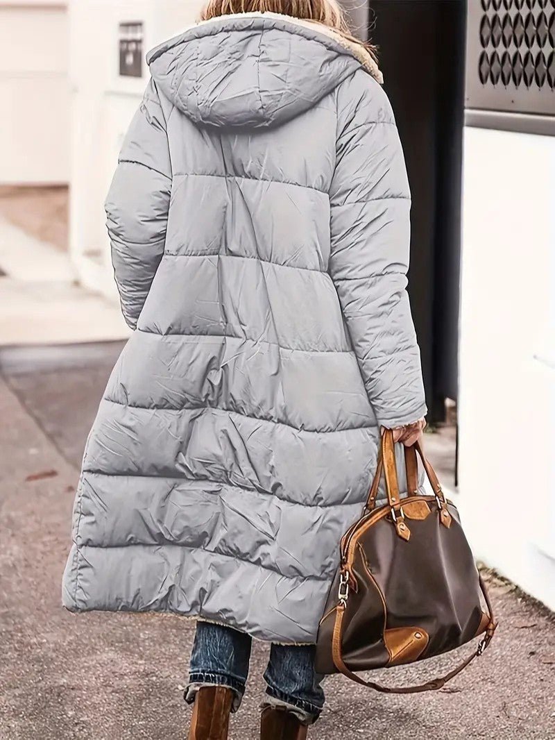 Womens Long Coat Fleece-Lined Warm Fit