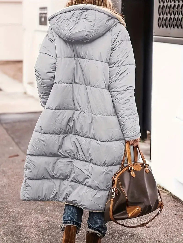 Womens Long Coat Fleece-Lined Warm Fit