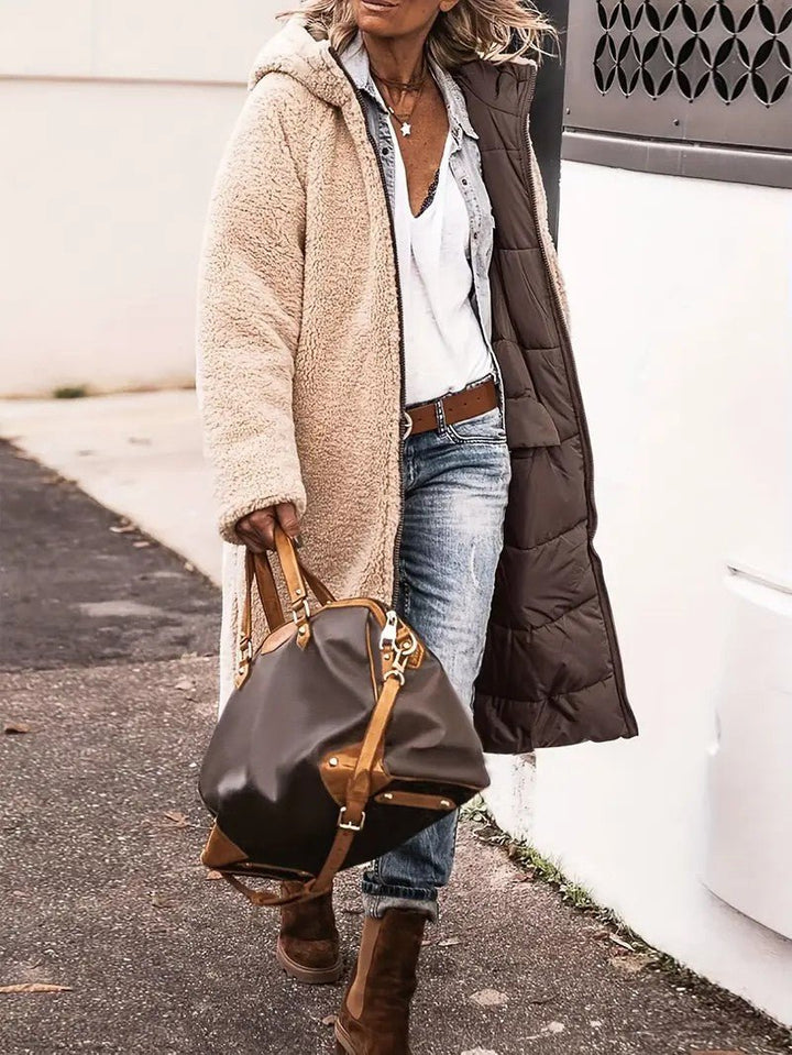 Womens Long Coat Fleece-Lined Warm Fit