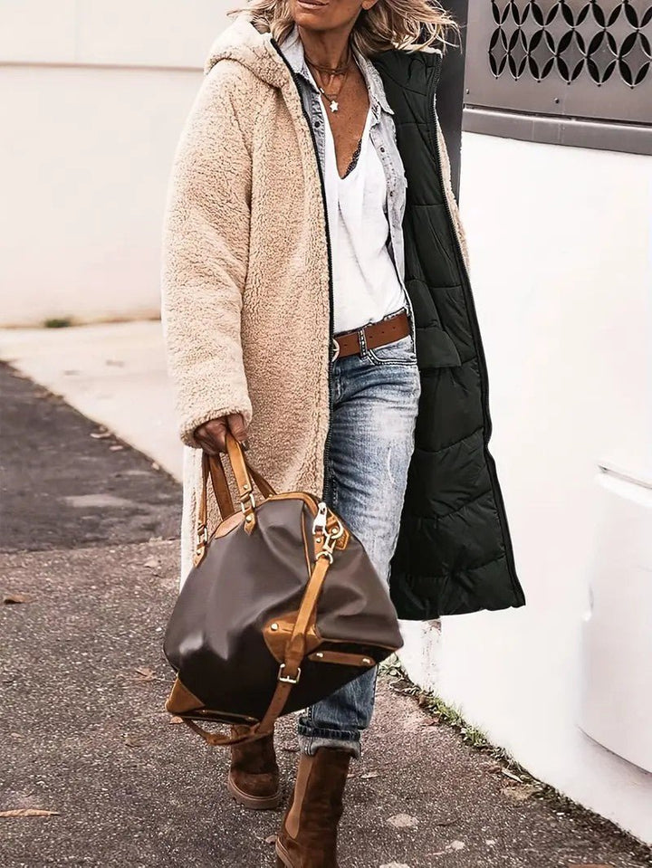 Womens Long Coat Fleece-Lined Warm Fit