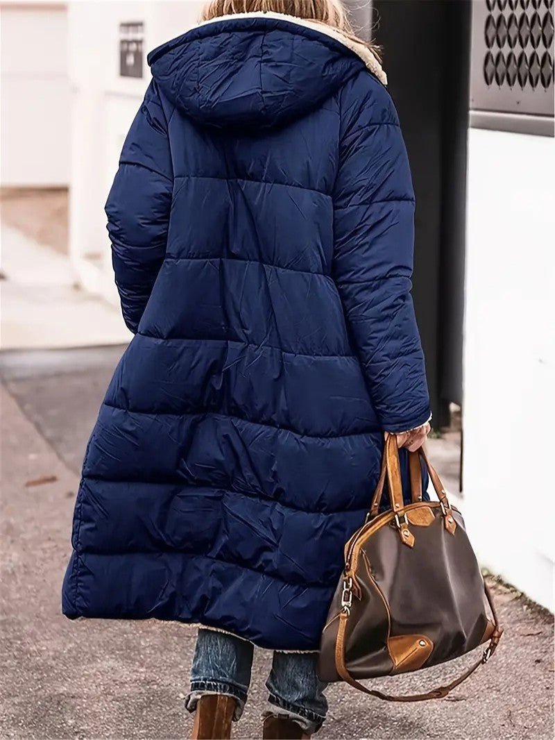 Womens Long Coat Fleece-Lined Warm Fit