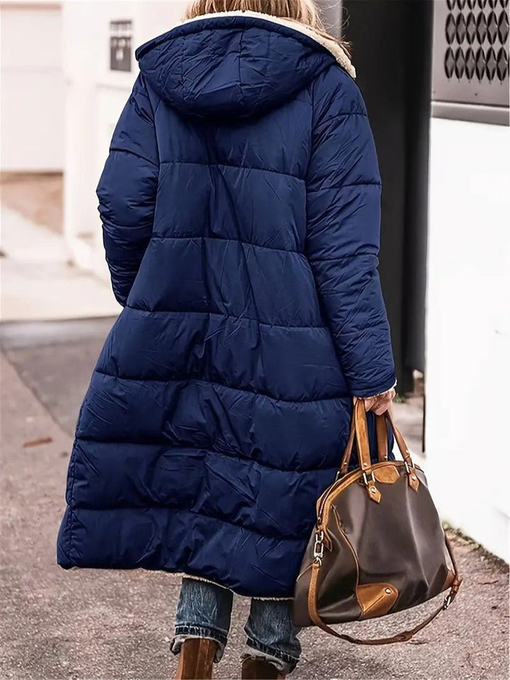 Womens Long Coat Fleece-Lined Warm Fit