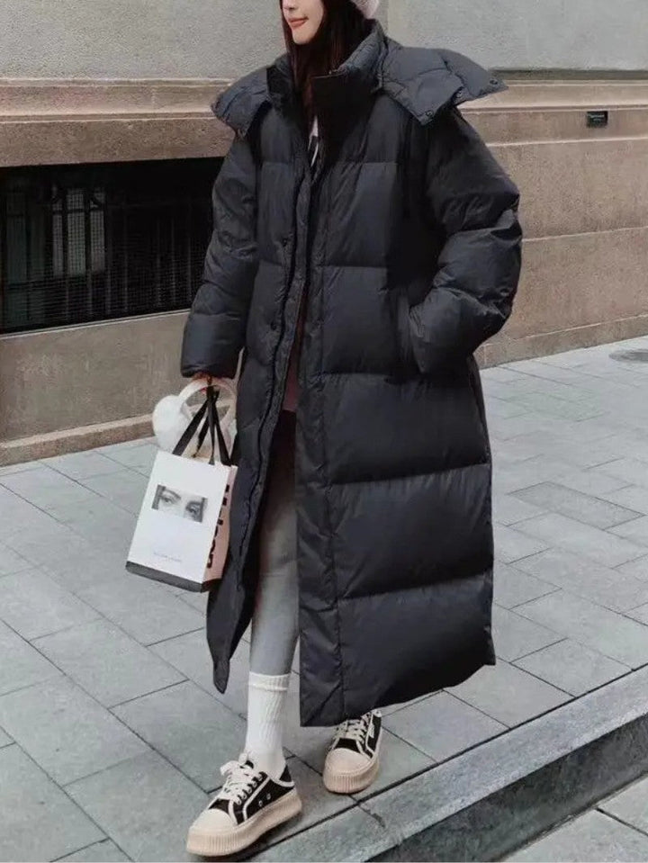 Womens Long Puffer Coat Insulated Hooded