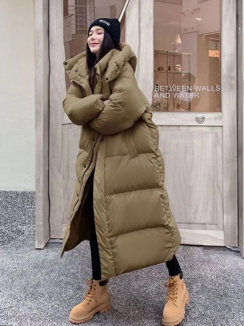 Womens Long Puffer Coat Insulated Hooded
