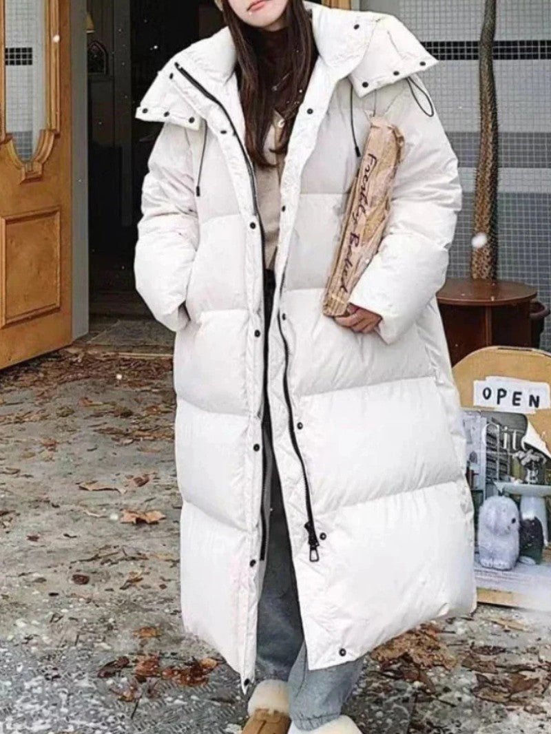 Womens Long Puffer Coat Insulated Hooded