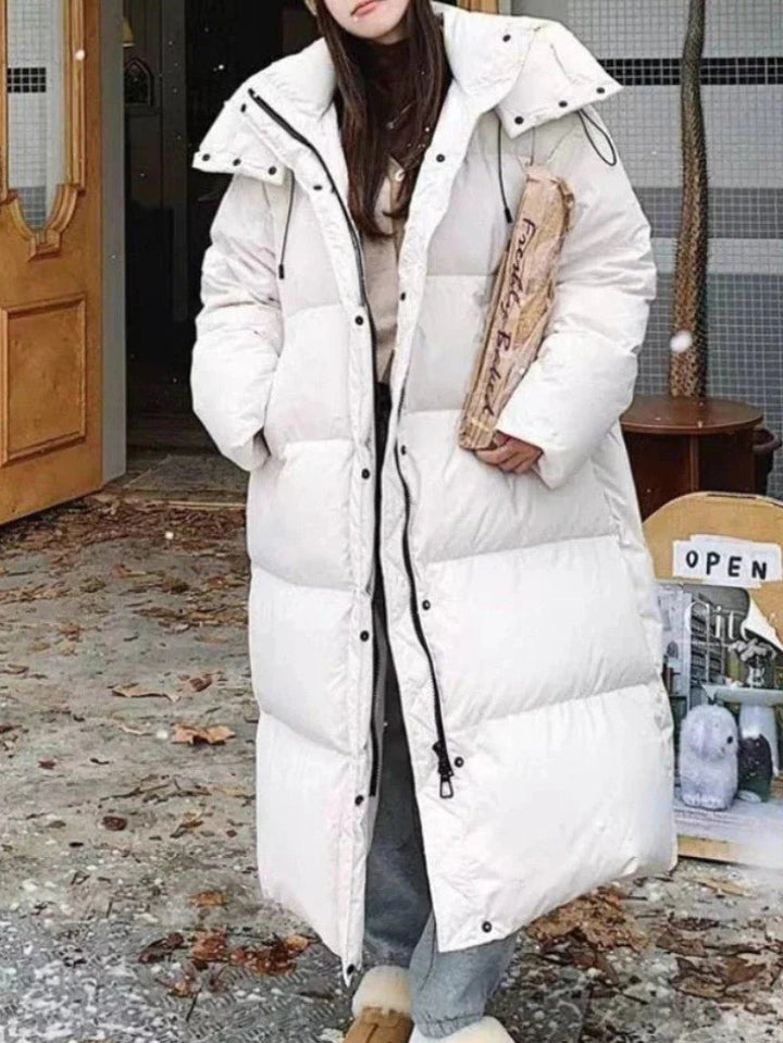 Womens Long Puffer Coat Insulated Hooded