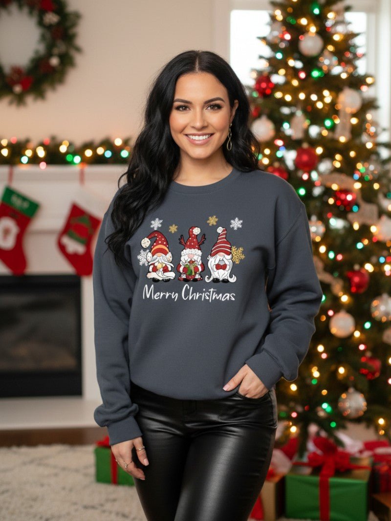 Womens Sweatshirt with Gnome Graphic Relaxed Fit - BritishMode