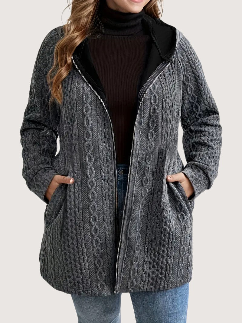 Womens Plus Size Casual Zip-Up Coat - BritishMode