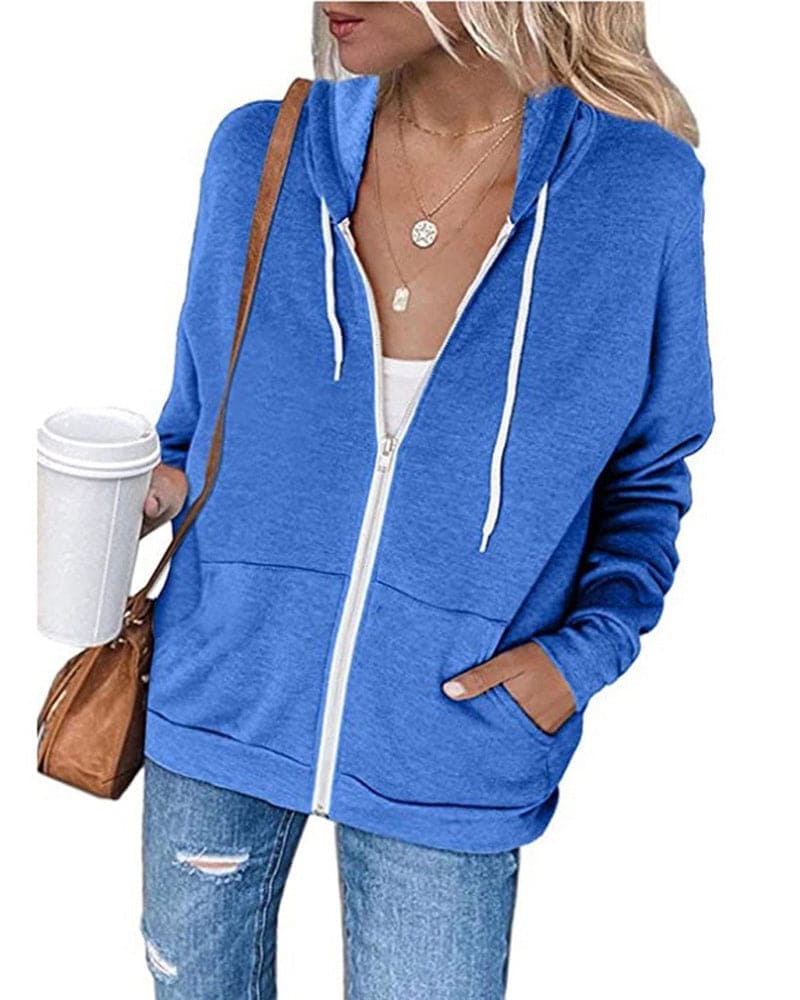 Womens Hoodie with Zipper Casual Fit
