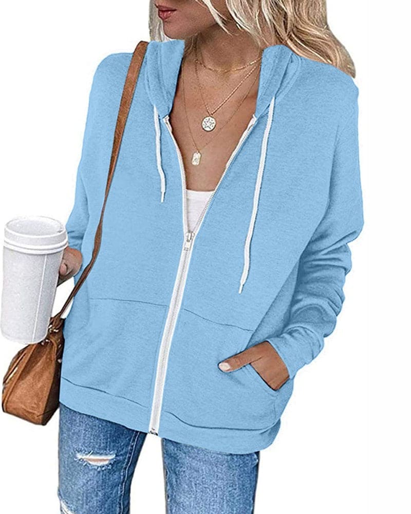 Womens Hoodie with Zipper Casual Fit