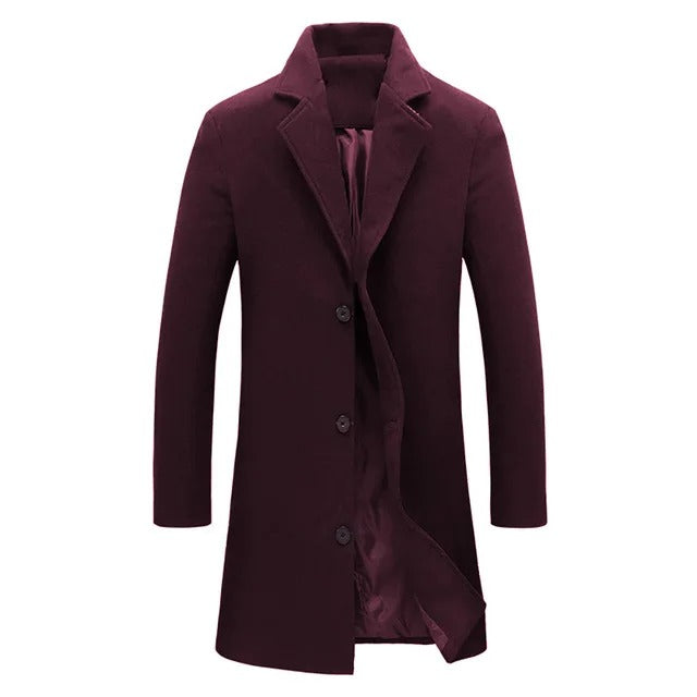 Mens Wool Coat Warm Fit Autumn Winter - BritishMode