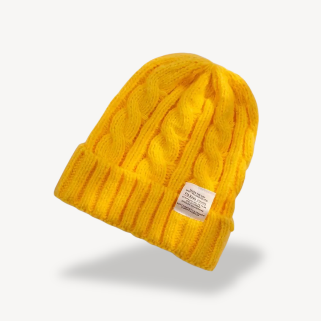 Womens Cable Knit Beanie Wool Blend Soft Fit