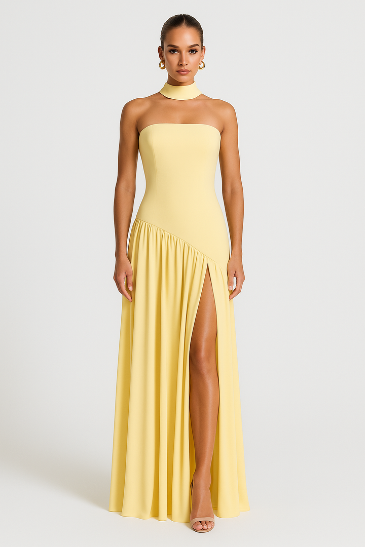 Womens Off Shoulder Evening Dress Elegant Fit - BritishMode