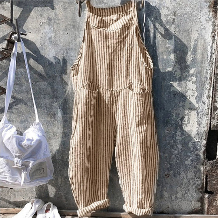 Womens Wide-Leg Jumpsuit Vintage Style Lightweight - BritishMode