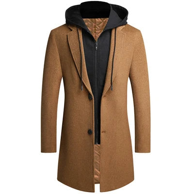 Womens Double Layer Hooded Coat Classic Fit