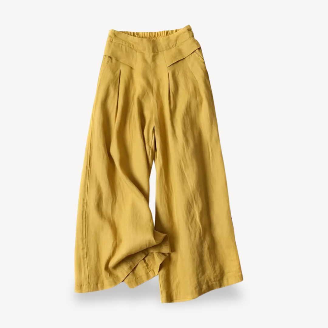 Womens Linen Culottes Wide Leg Relaxed Fit