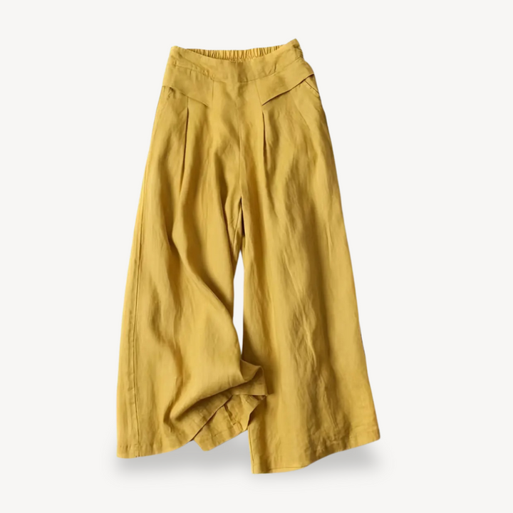 Womens Linen Culottes Wide Leg Relaxed Fit