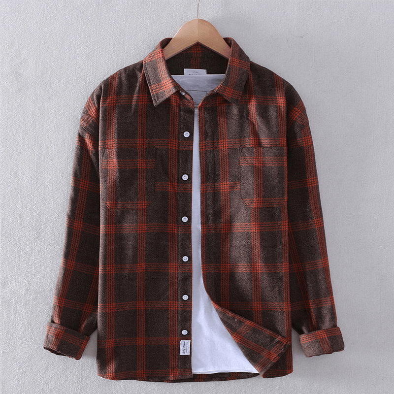 Mens Flannel Shirt Plaid Comfortable Fit