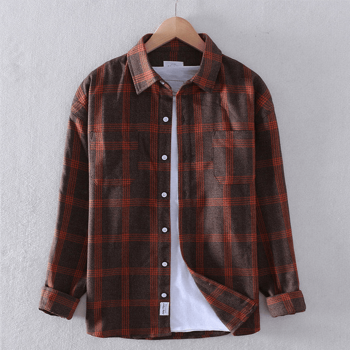 Mens Flannel Shirt Plaid Comfortable Fit