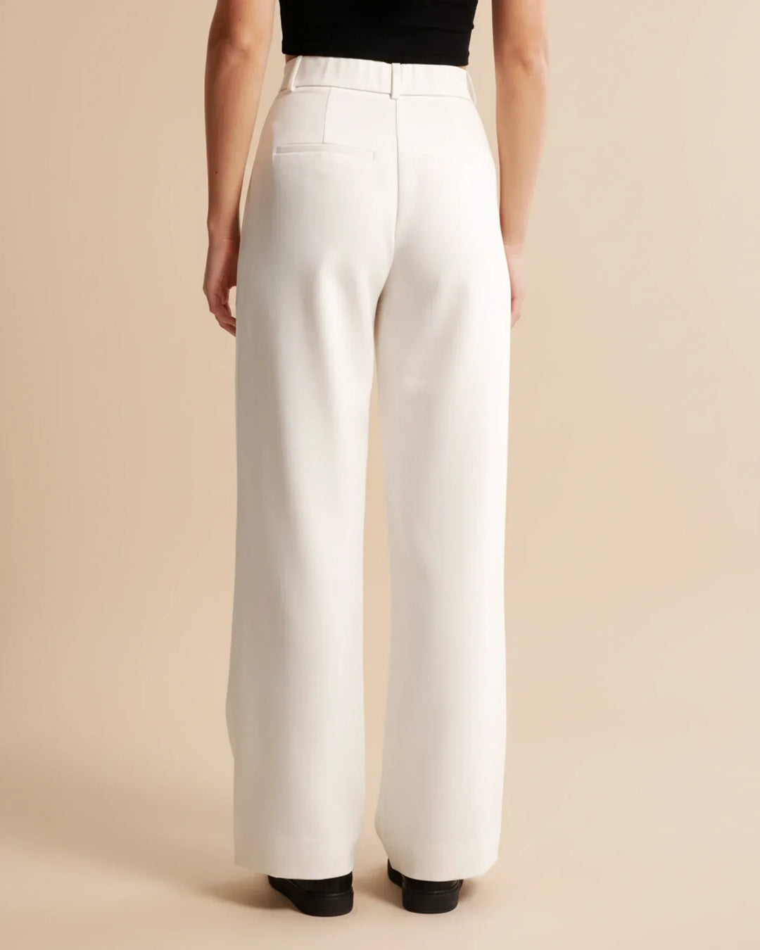 Womens Tailored High Waist Pleated Wide Leg Trousers