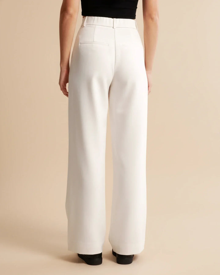 Womens Tailored High Waist Pleated Wide Leg Trousers