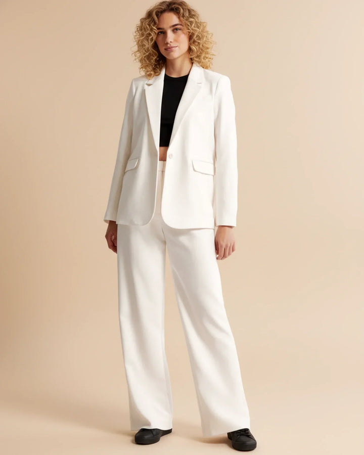 Womens Tailored High Waist Pleated Wide Leg Trousers